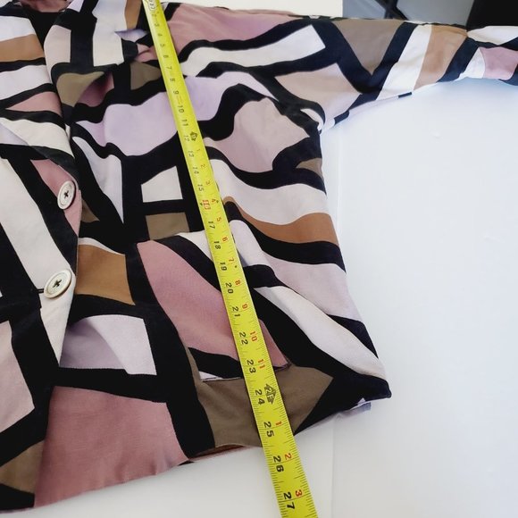 Diane Von Furstenberg Jacket Abstract Retro Double Breasted Cotton Purple 6 - Picture 10 of 14